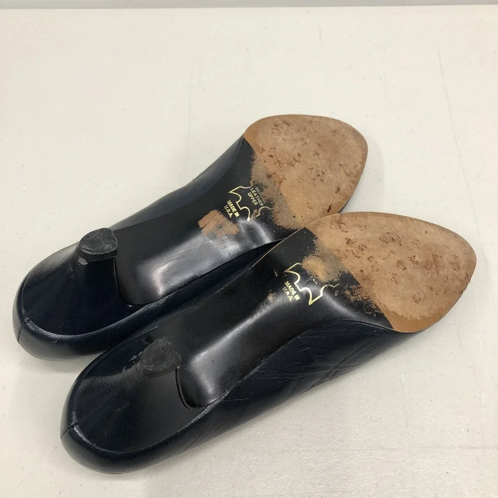 Selby Vintage Women's 7 B‎ Glen Navy Blue Multi Textured Tip Point Toe Heel Shoe